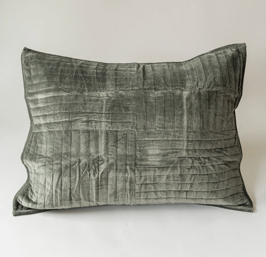Channel Grid Velvet Pillow