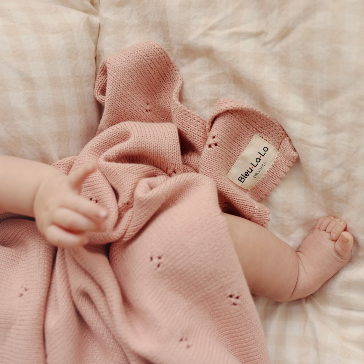 100% Organic Cotton Pointelle Swaddle Receiving Baby Blanket