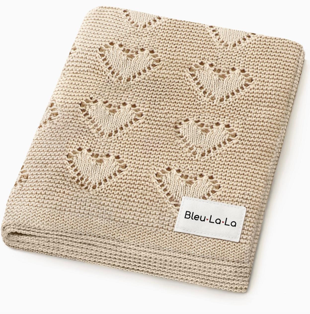 100% Luxury Cotton Receiving Swaddle Baby Blanket - Heart