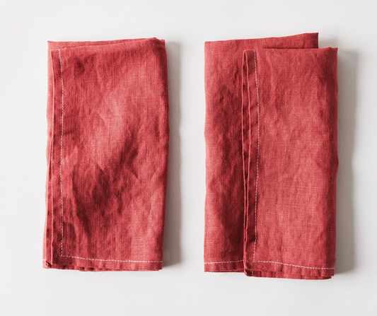 English Rose Linen Napkins- Set of 2