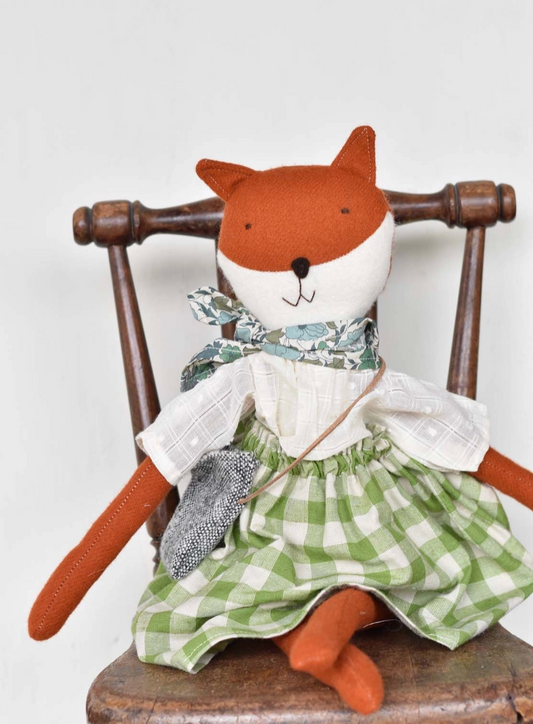 Florette the Fox Doll - Gingham Skirt