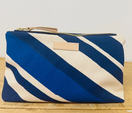 Laura Pouch – Vintage Stripe, blue