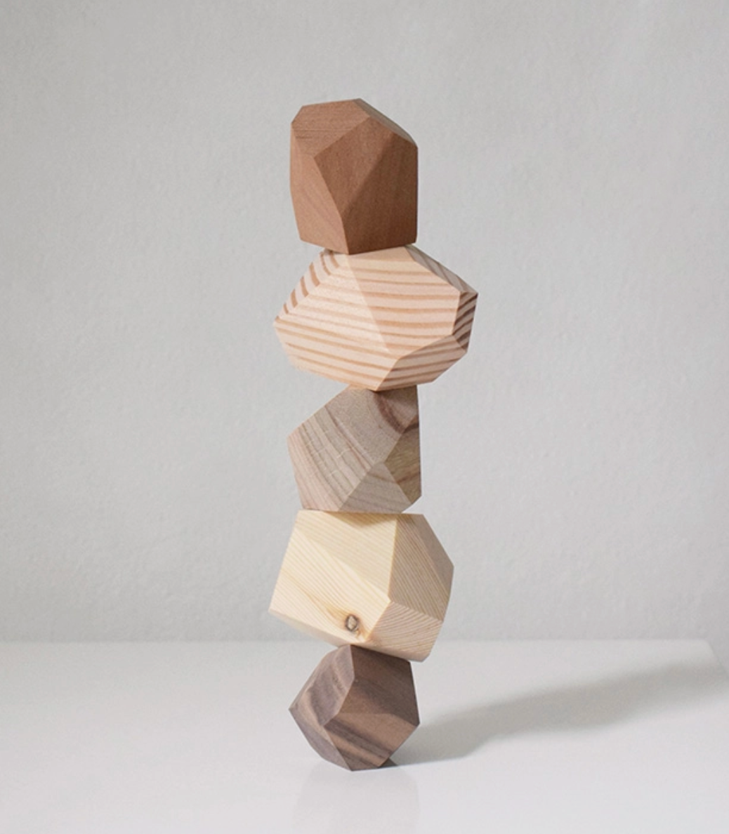 Five-Color Wooden Balance Stones