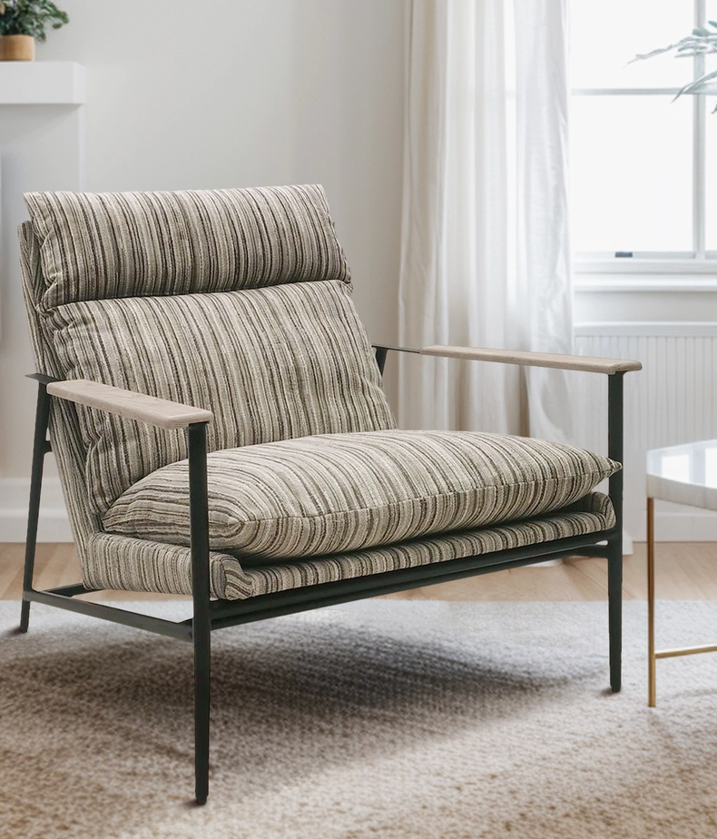 Mid-Century Accent Chair, Stripe