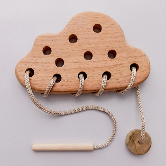 Wooden Lacing Cloud Toy