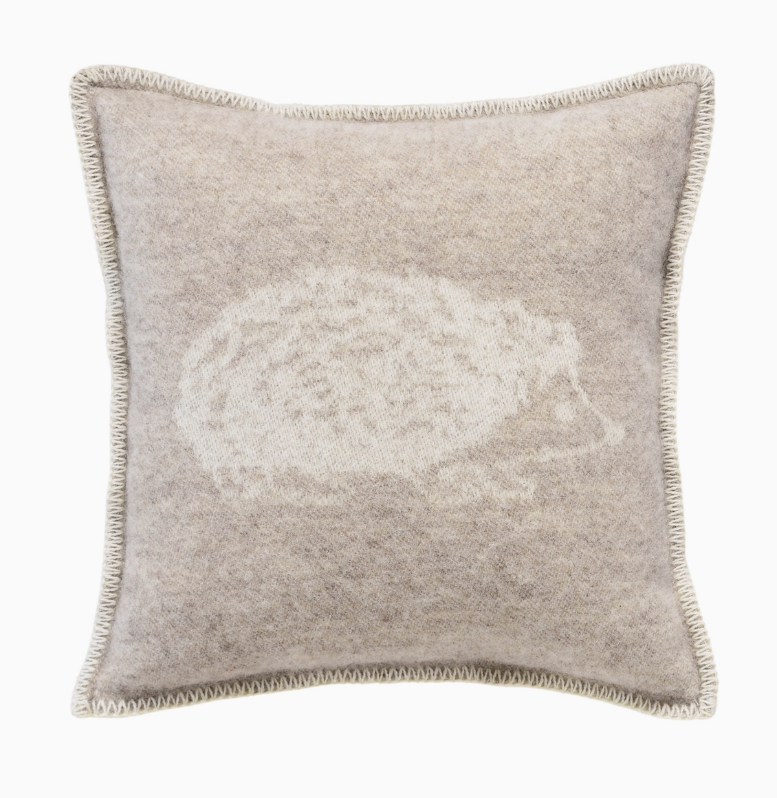 Hedgehog Beige Pure Wool Cushion Cover
