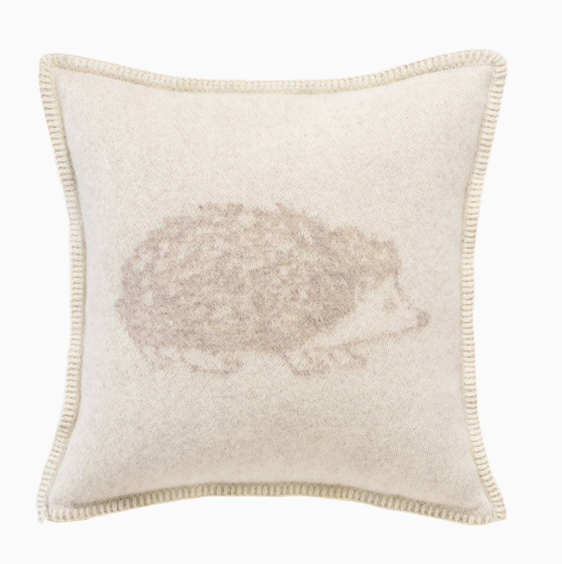 Hedgehog Beige Pure Wool Cushion Cover