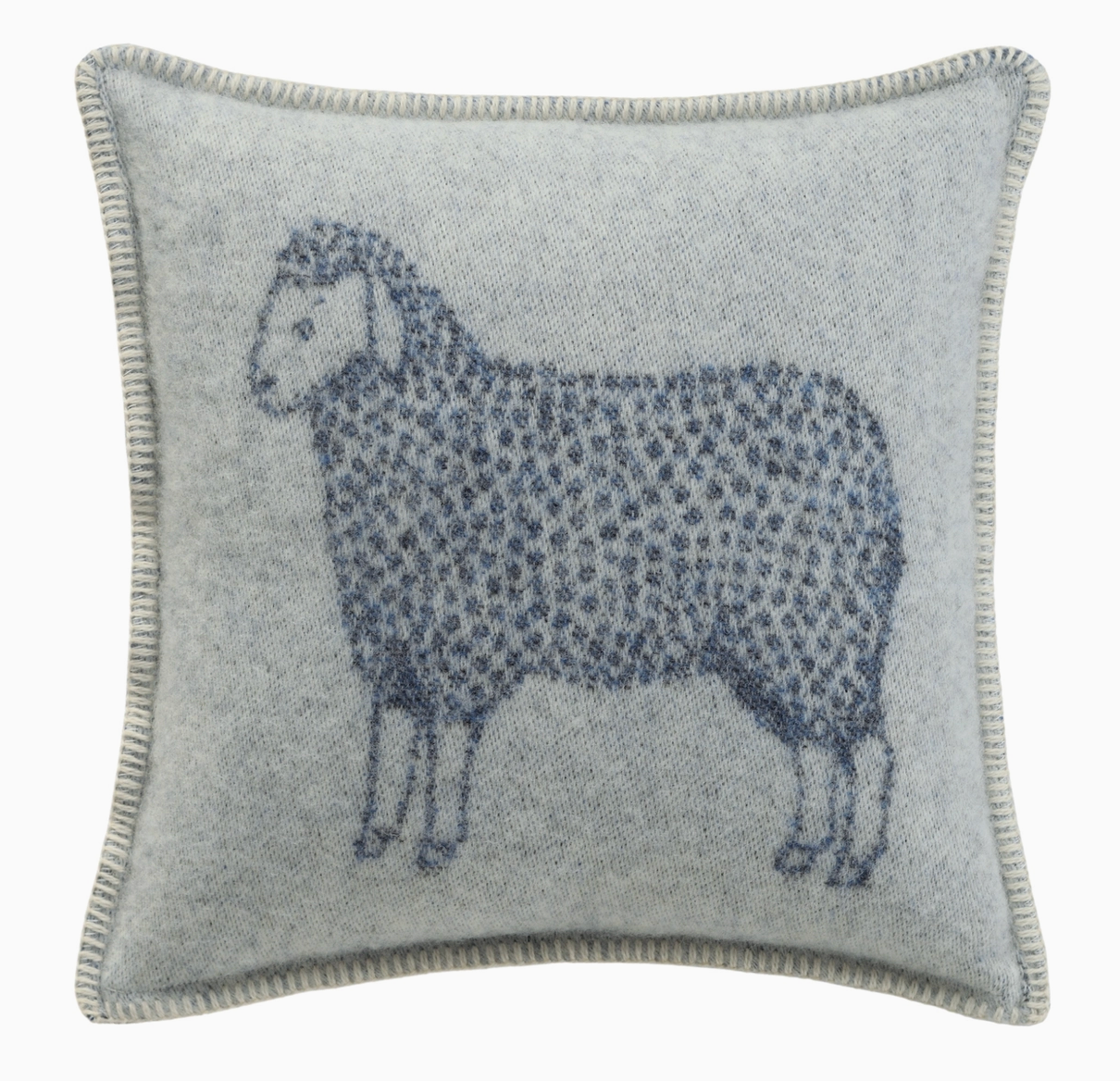 Denim Blue Sheep Wool Cushion