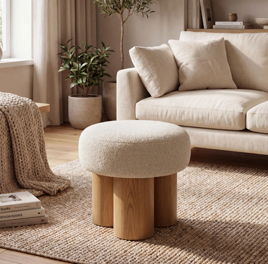 Mushroom stool, greige