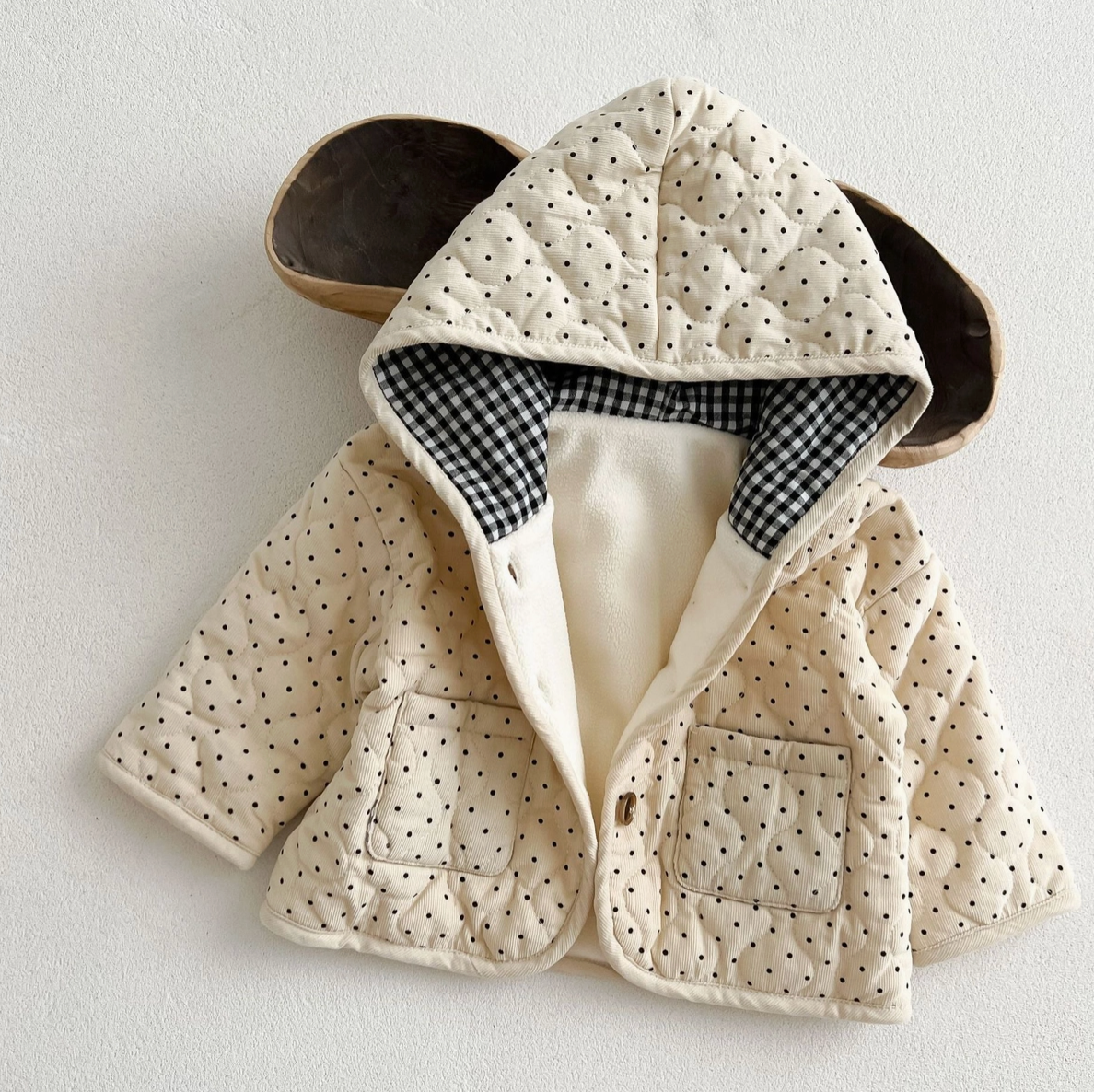 Single Breasted Corduroy Coat, beige