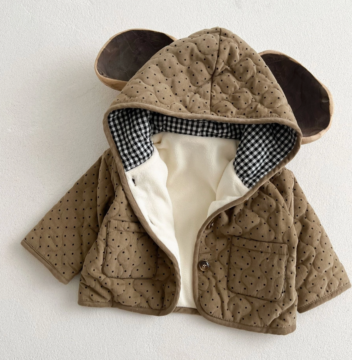 Single Breasted Corduroy Coat, brown