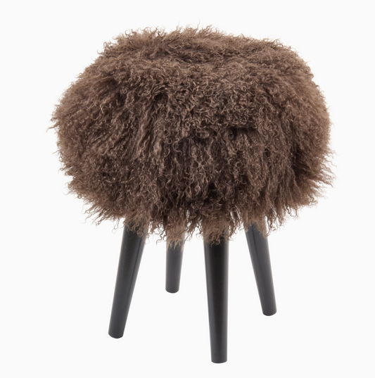 Mongolian Lamb Fur Stool