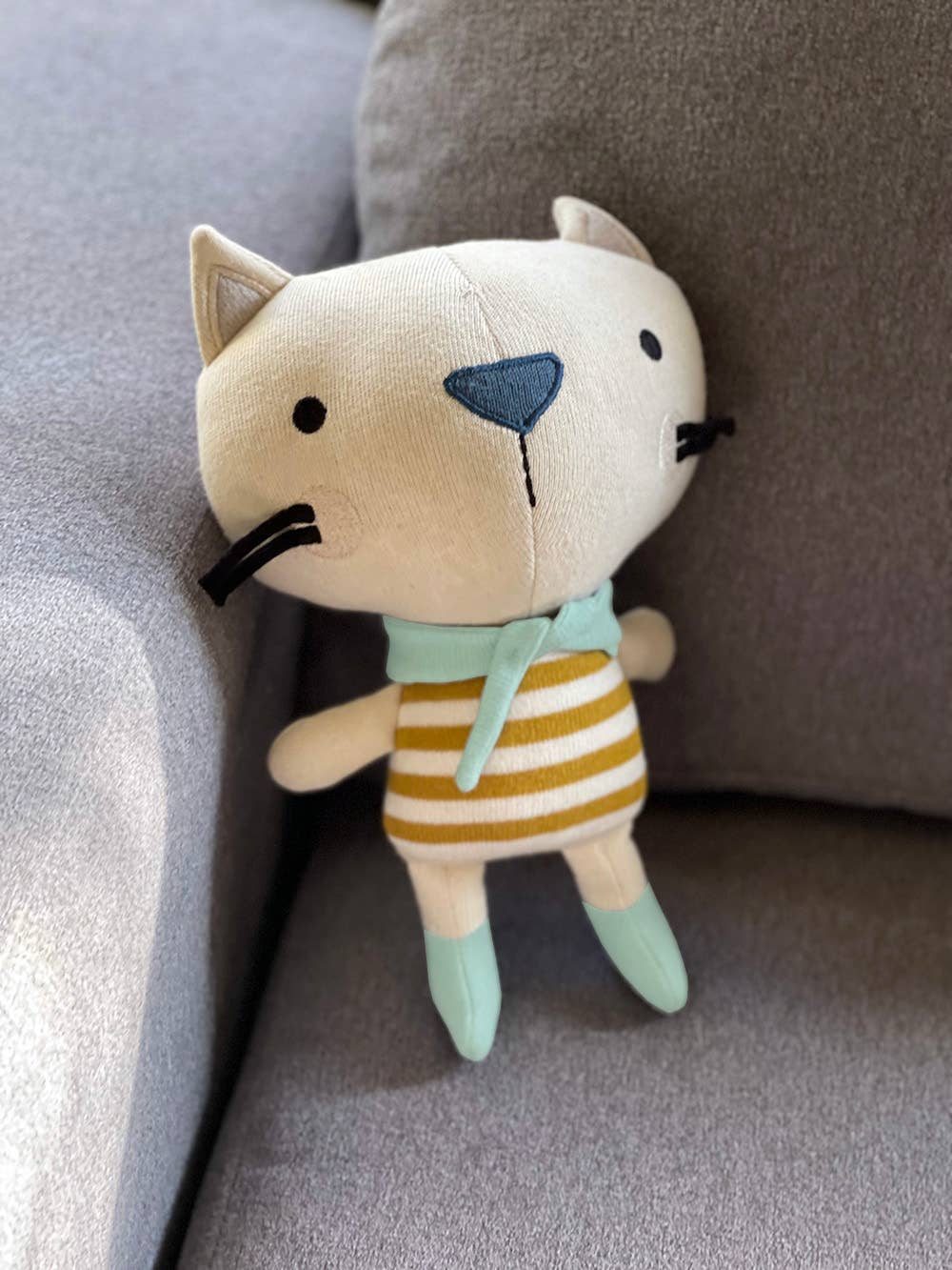 Remi Cat- Organic Fine Knit Baby Toy