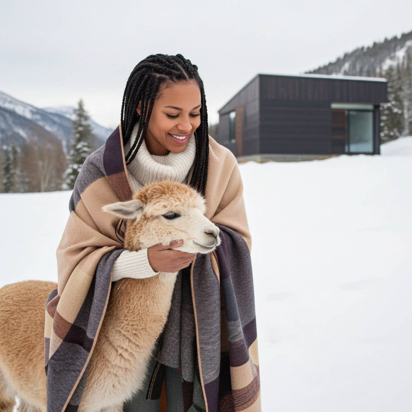 Alpaca Throw Blanket - Mojave