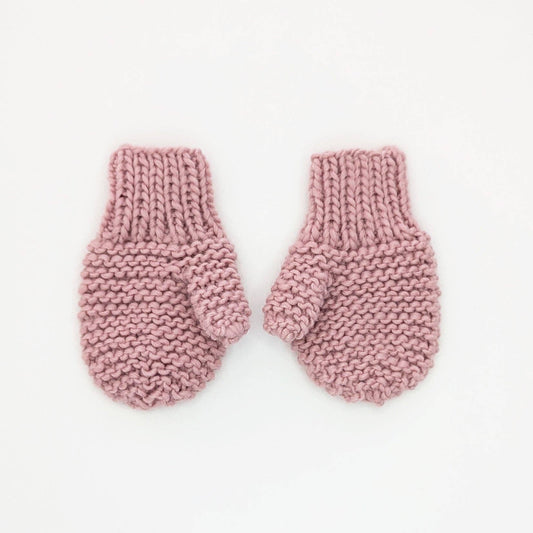 Garter Stitch Mittens Rosy for Toddlers & Kids