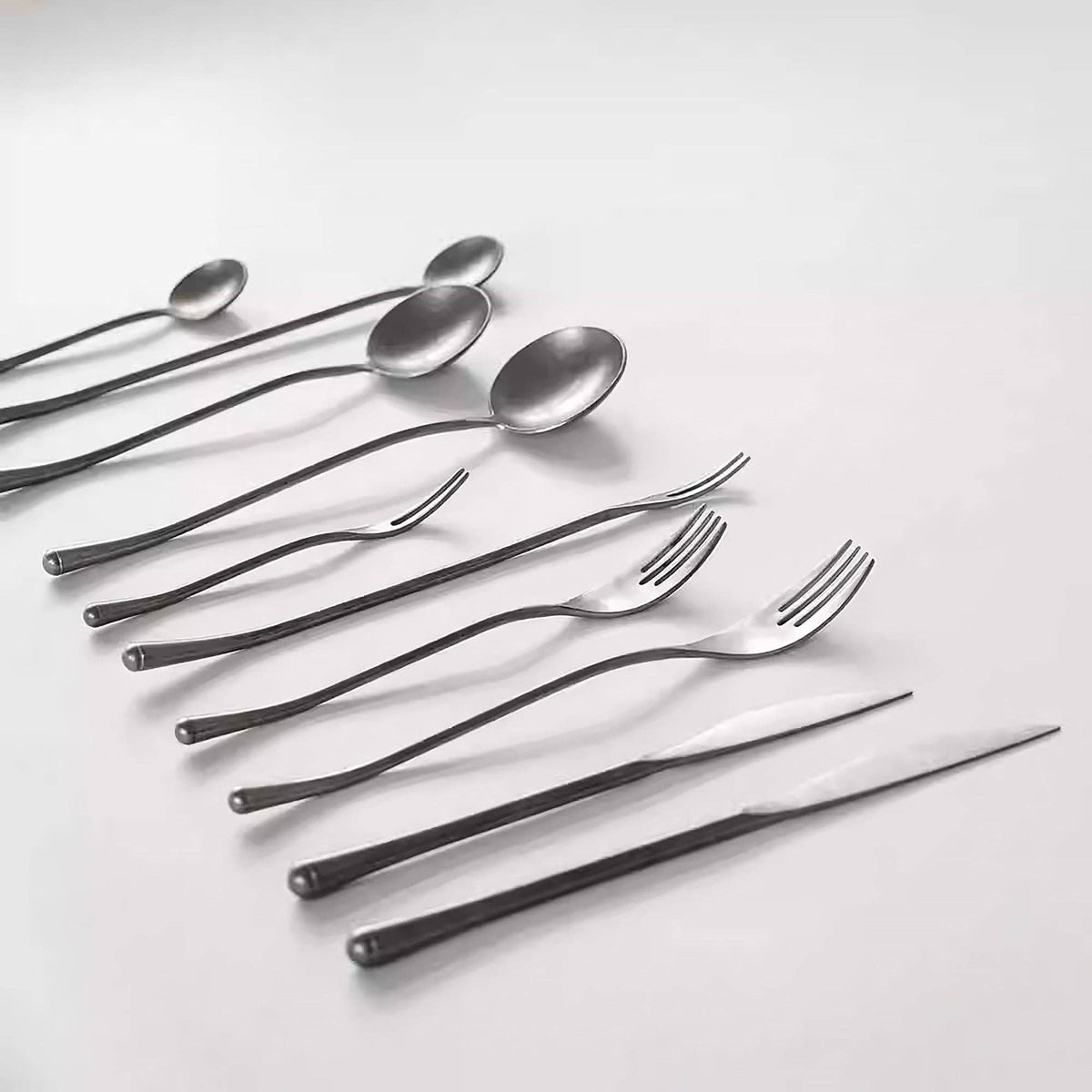 Japanese stainless steel cutlery, vintage matte finish