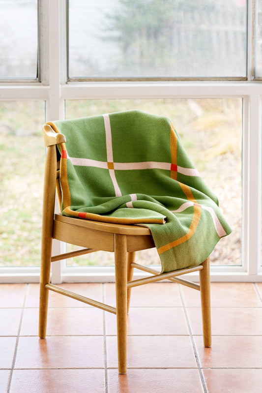 Green Grid Knit Blanket