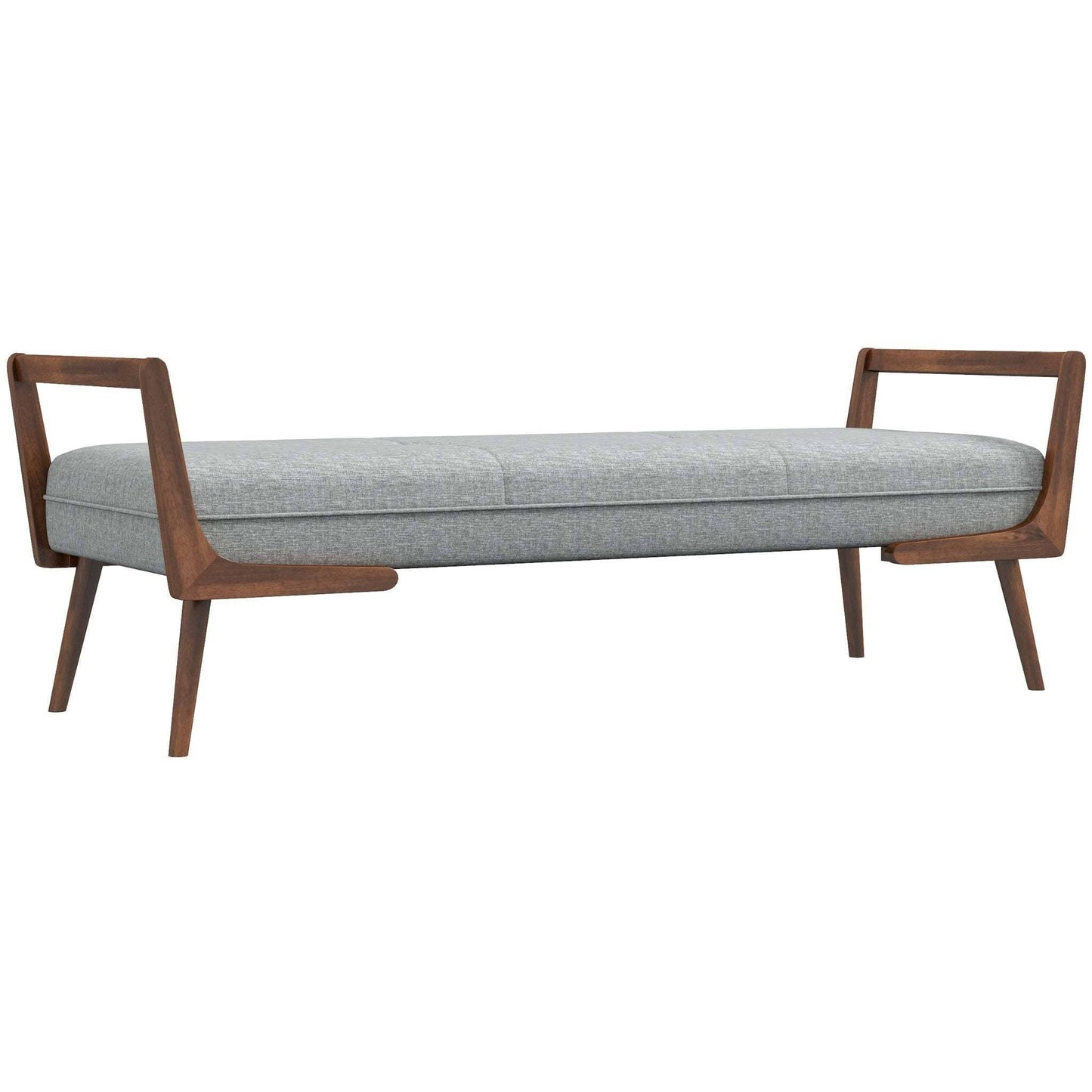 Cora Mid Century Gray Bench