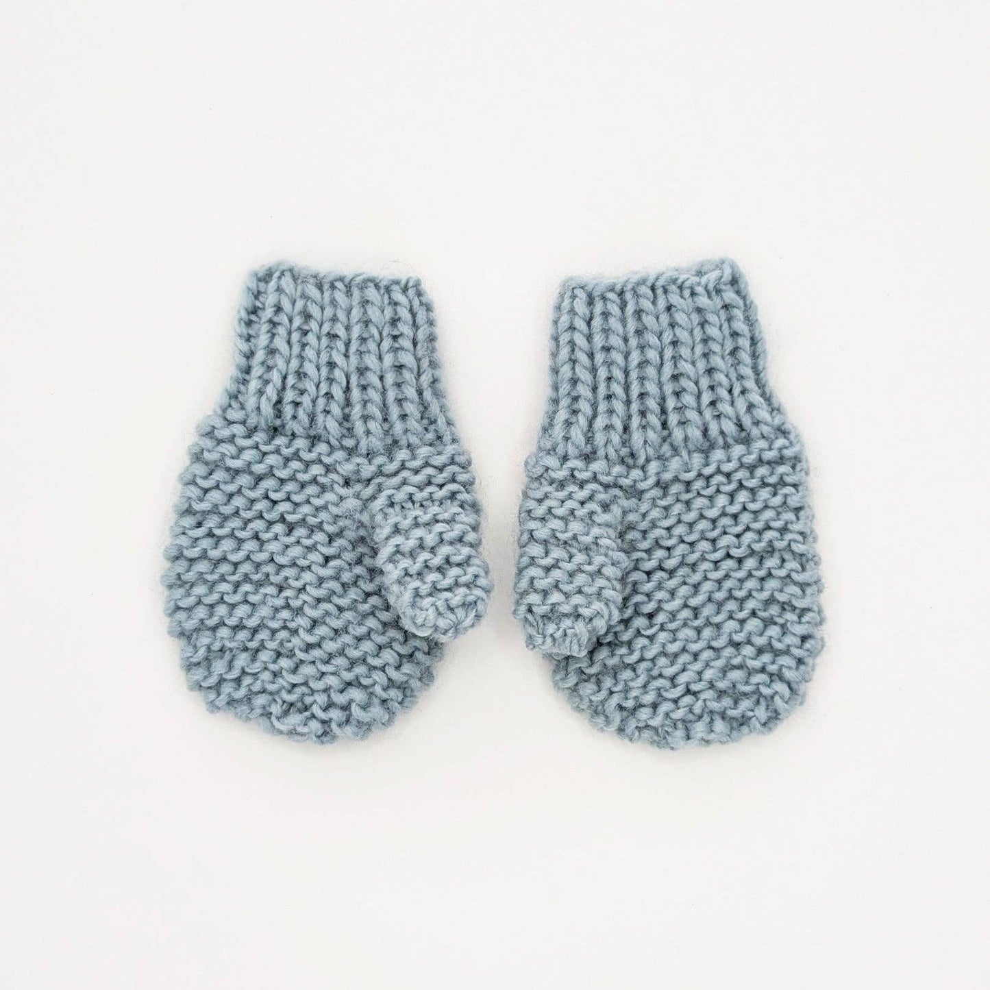 Garter Stitch Mittens Surf Blue for Toddlers & Kids