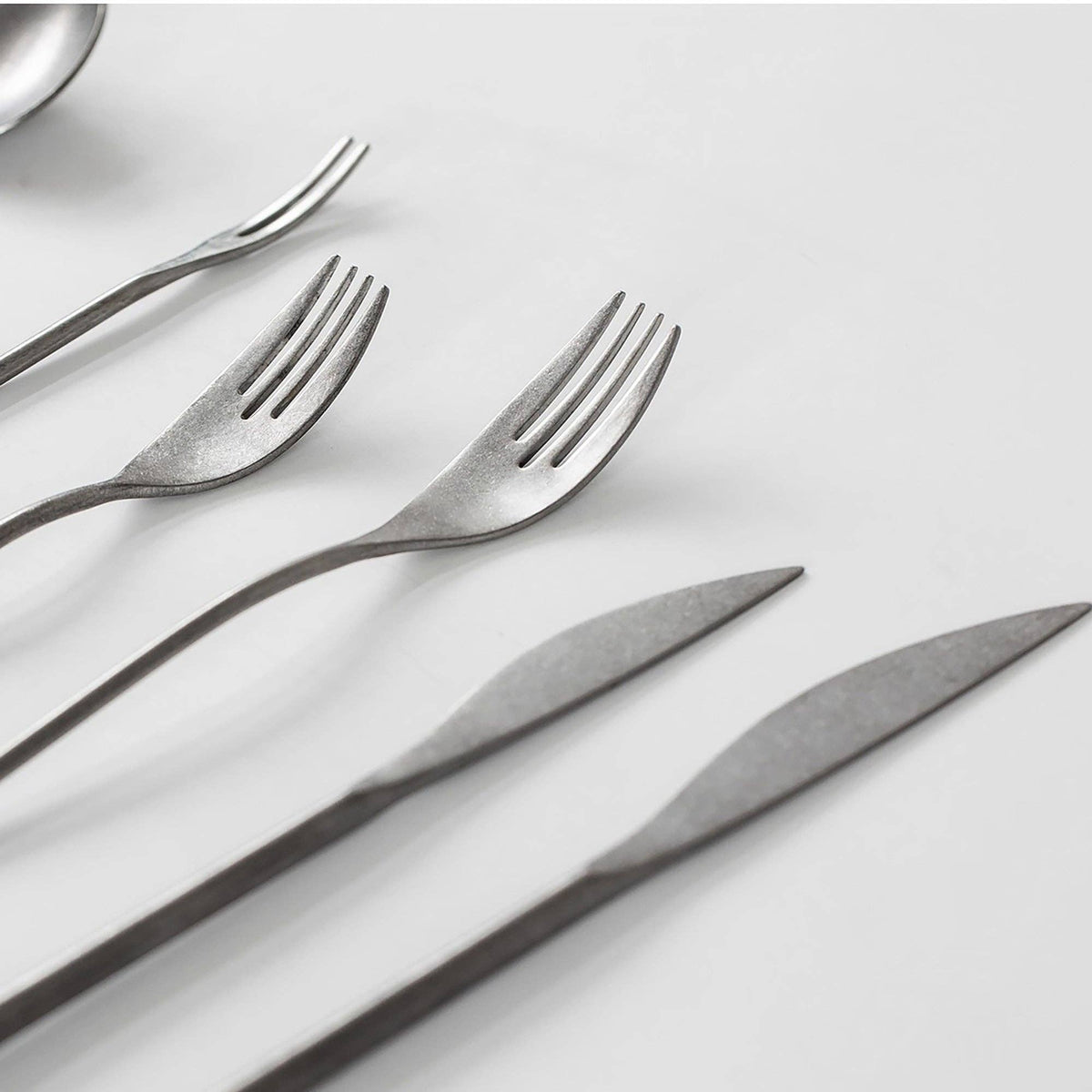Japanese stainless steel cutlery, vintage matte finish