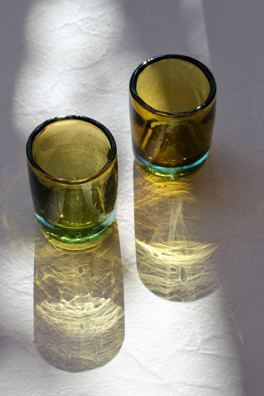 Mini Tumbler, handblown, amber