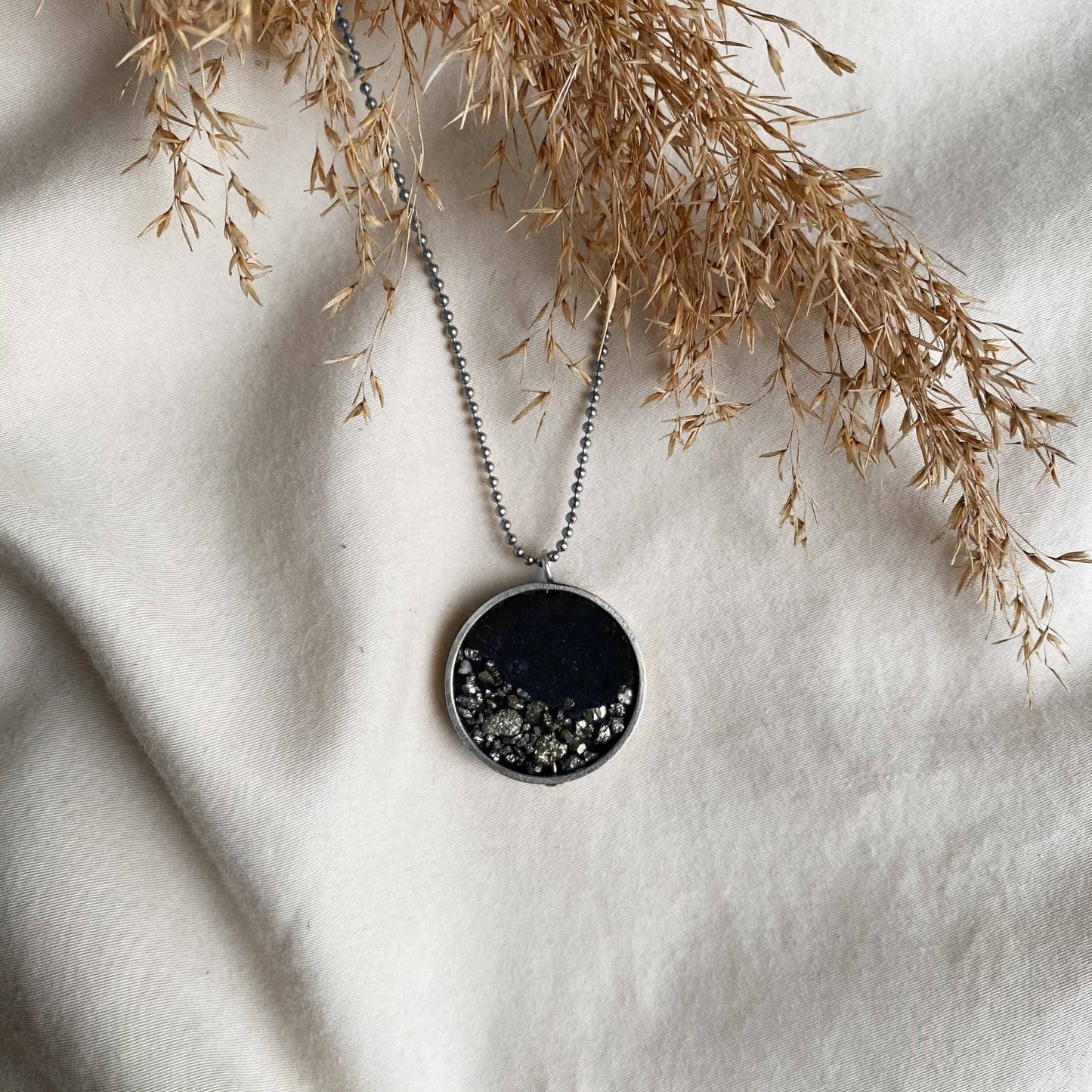 Concrete necklace | crushed pyrite