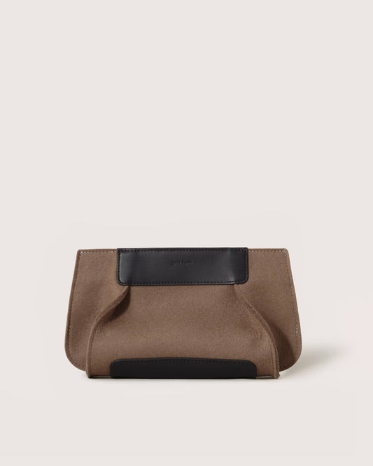 Frankie Merino Wool Clutch - Cumin Black