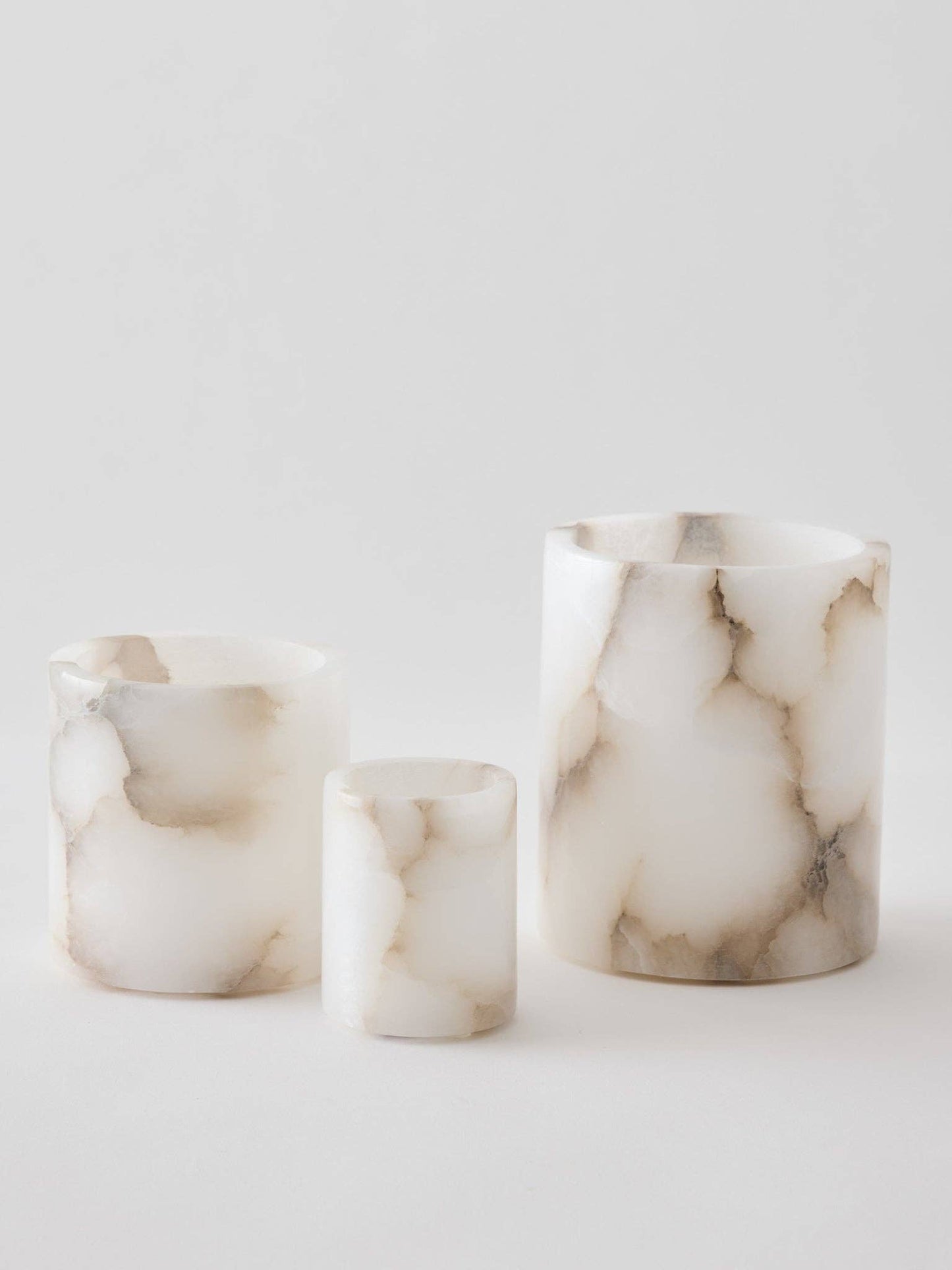 Alabaster candle holder