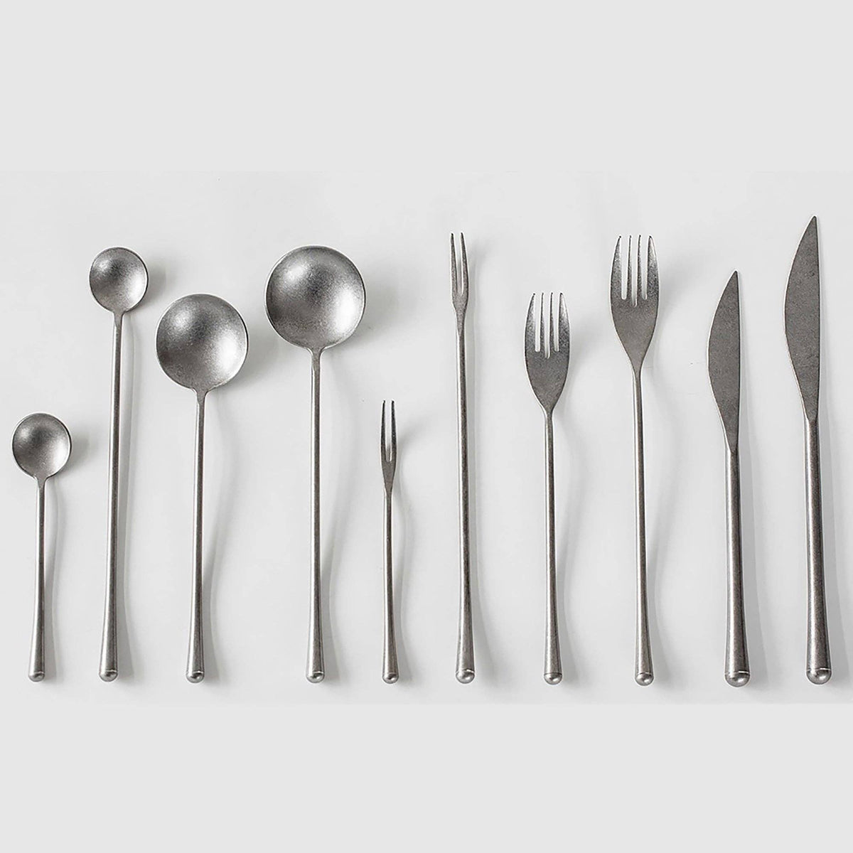 Japanese stainless steel cutlery, vintage matte finish