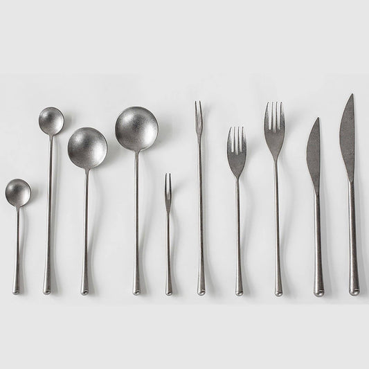 Japanese stainless steel cutlery, vintage matte finish