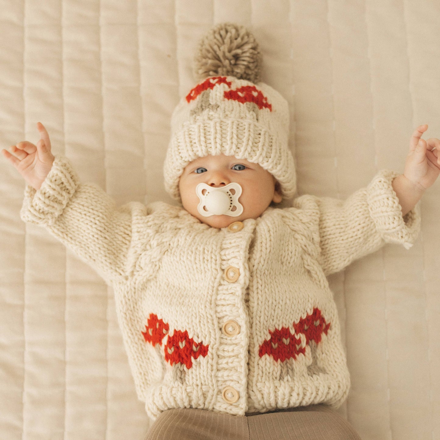 Mushroom Natural Cardigan Sweater Baby & Toddler
