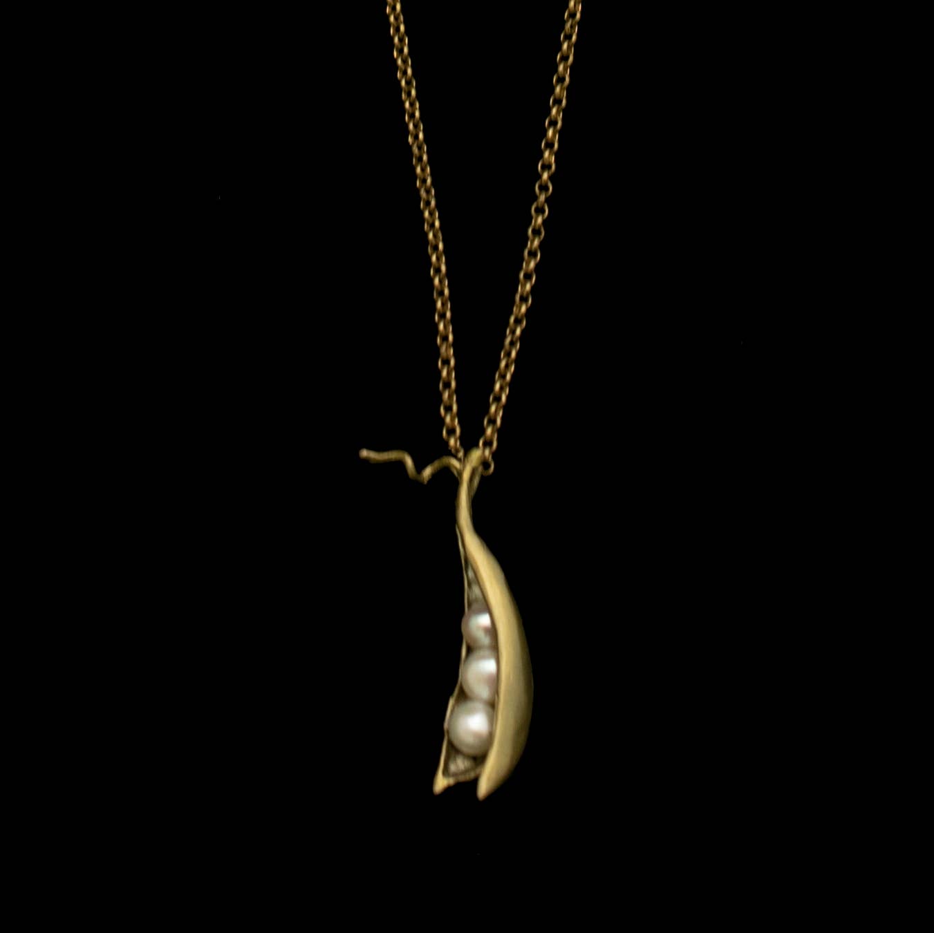 Pea Pod 3 Pearl Pendant - 18" Adj.