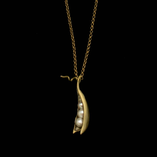 Pea Pod 3 Pearl Pendant - 18" Adj.