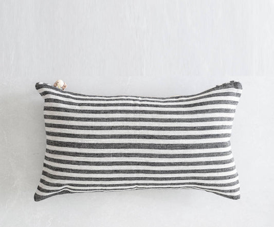 The Stripe Lumbar Pillow - Heavy Linen