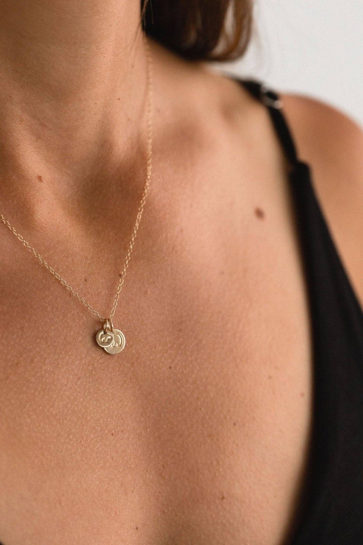 Mama Bear, Baby Bear Necklace | Gold Fill