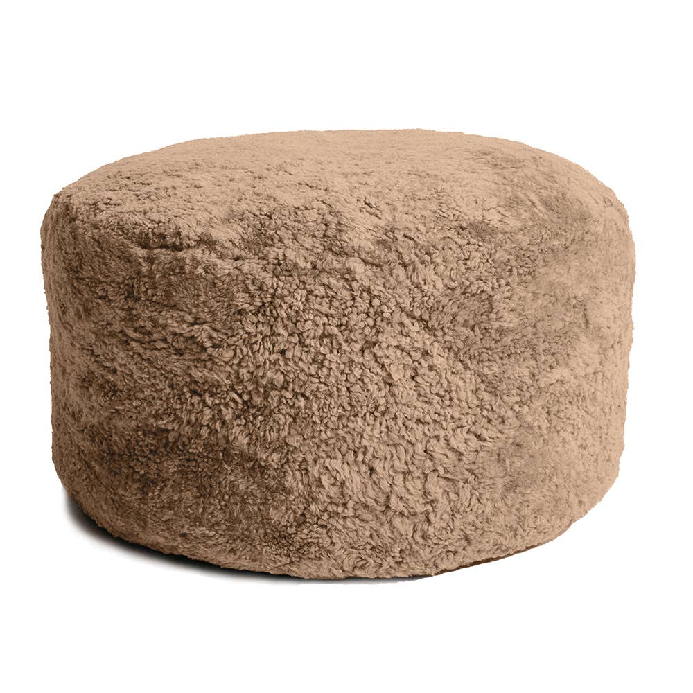 Shorn Curly Sheepskin Ottoman Small