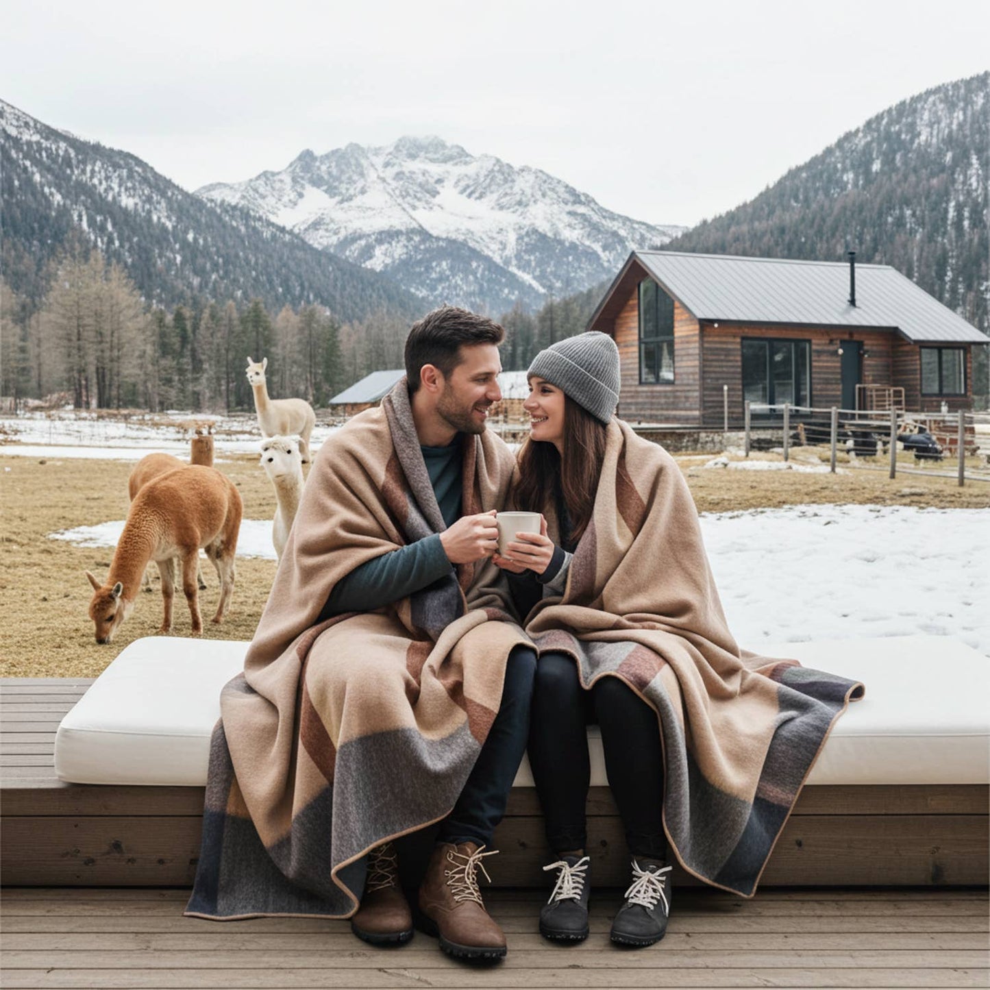 Alpaca Throw Blanket - Mojave